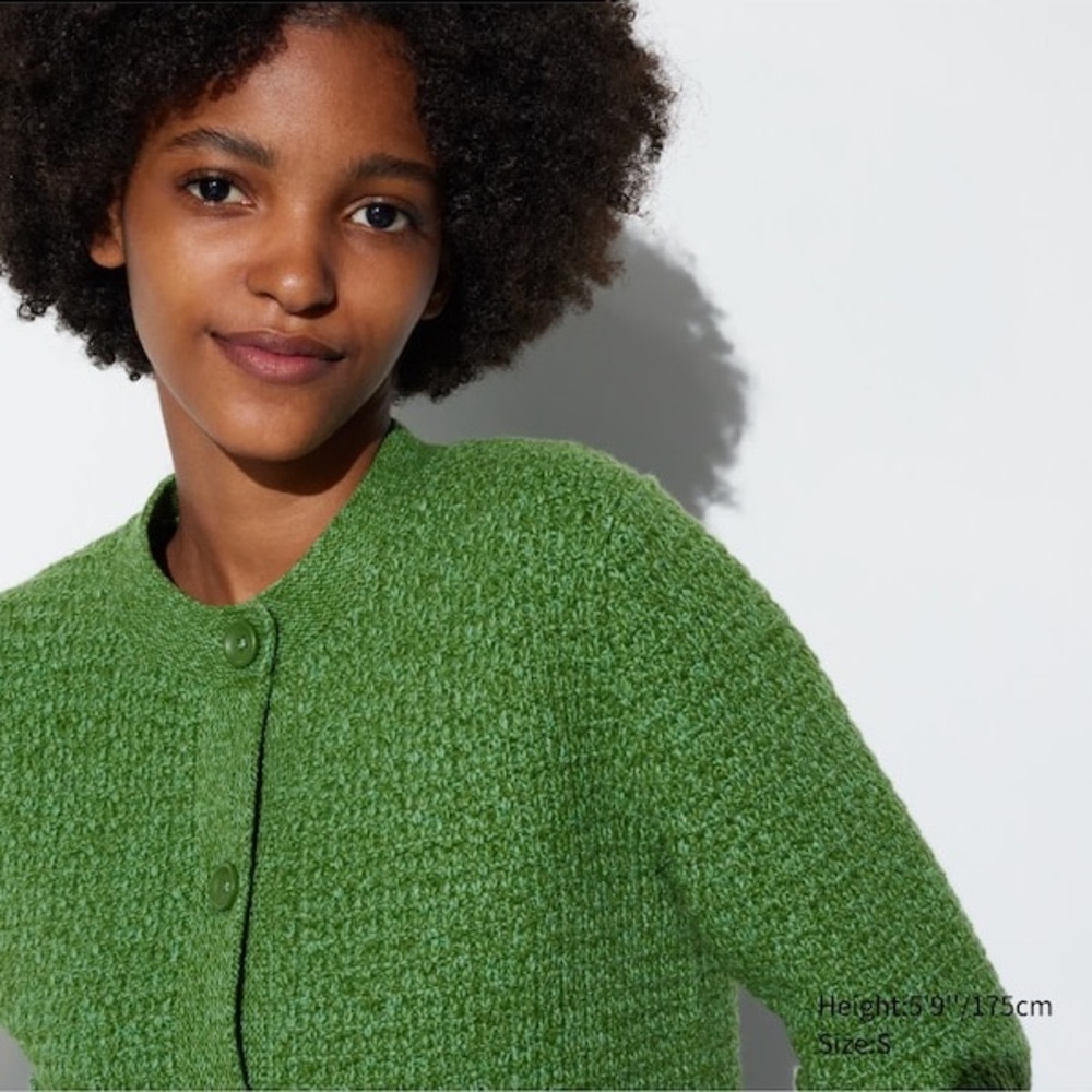 Uniqlo Green Knitted Cardigan Size Small - Picture 7 of 8